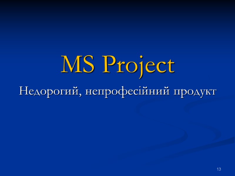 MS Project Недорогий, непрофесійний продукт 13